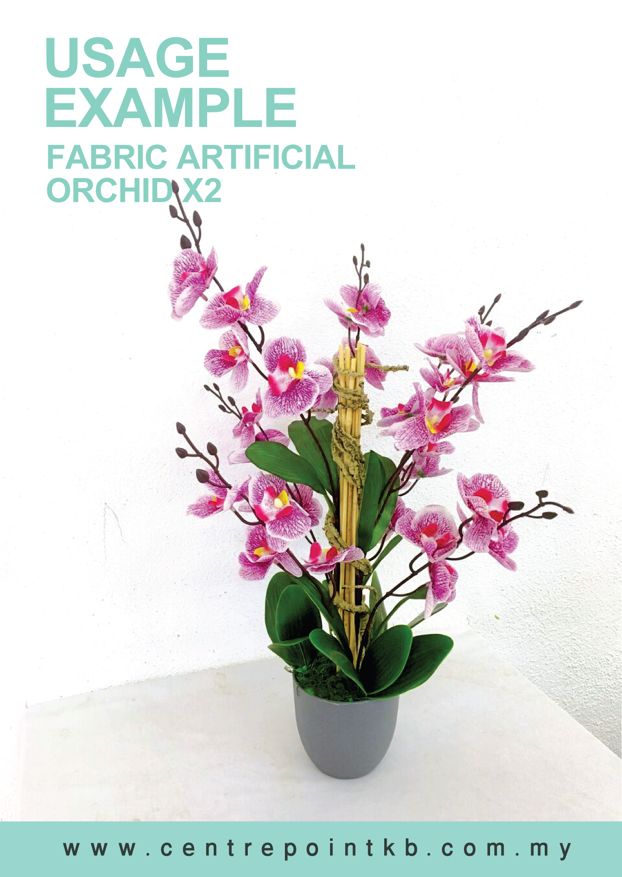 Fabric Artificial Orchid x2 (Pieces)