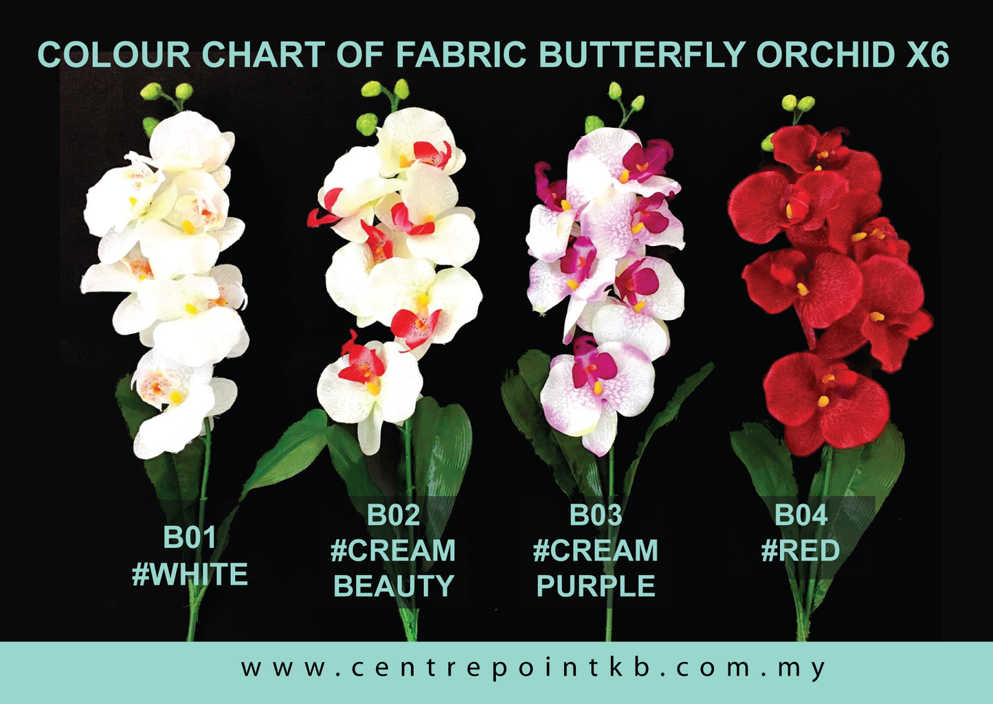 Fabric Butterfly Orchid X6 (Pieces/Dozen)
