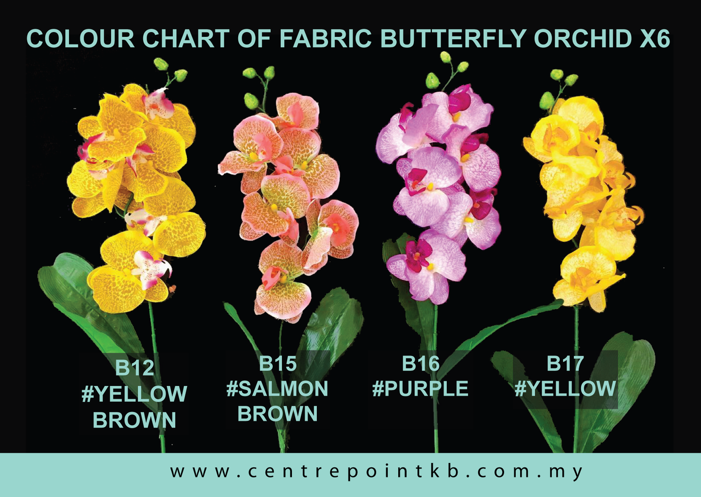 Fabric Butterfly Orchid X6 (Pieces/Dozen)