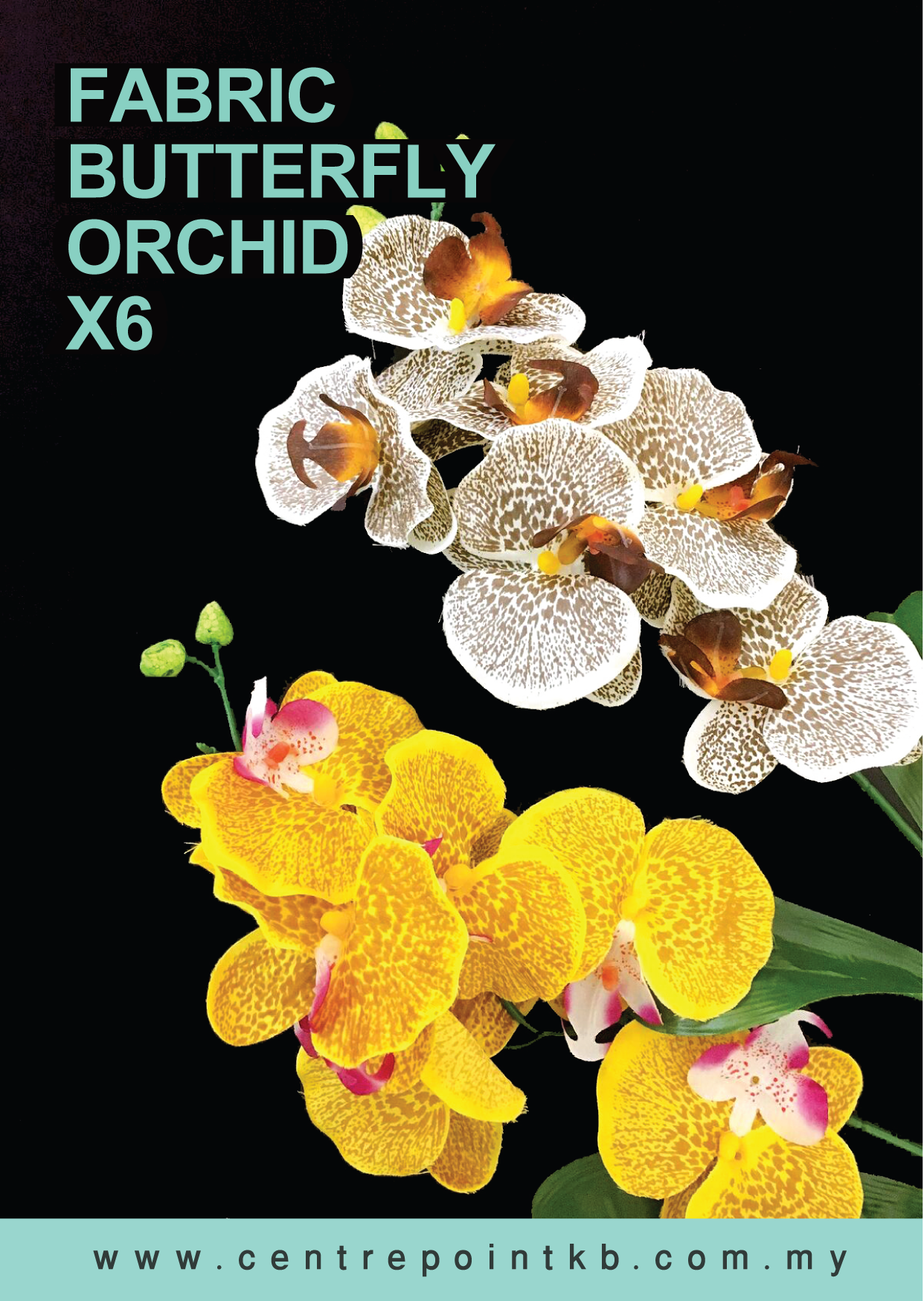 Fabric Butterfly Orchid X6 (Pieces/Dozen)