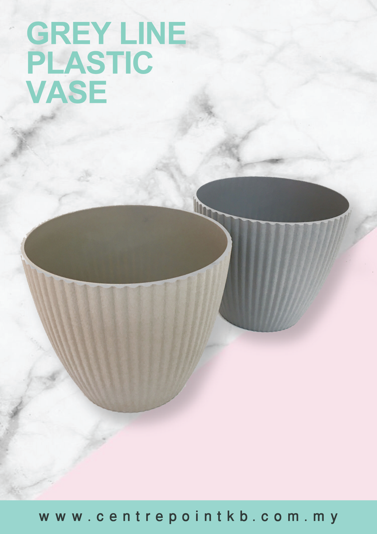 Grey Line Plastic Vase (Pieces)