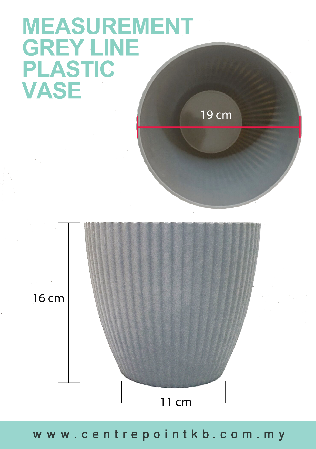 Grey Line Plastic Vase (Pieces)
