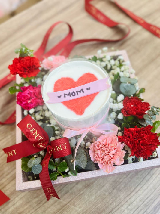 Mother's Day Cake & Flowers  母亲节蛋糕康乃馨花束 (RM 100.00)