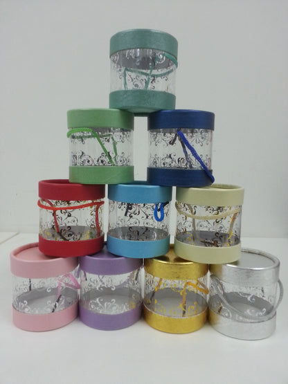 Round Transparent Paper Box (Colours) 25Box/Pkt