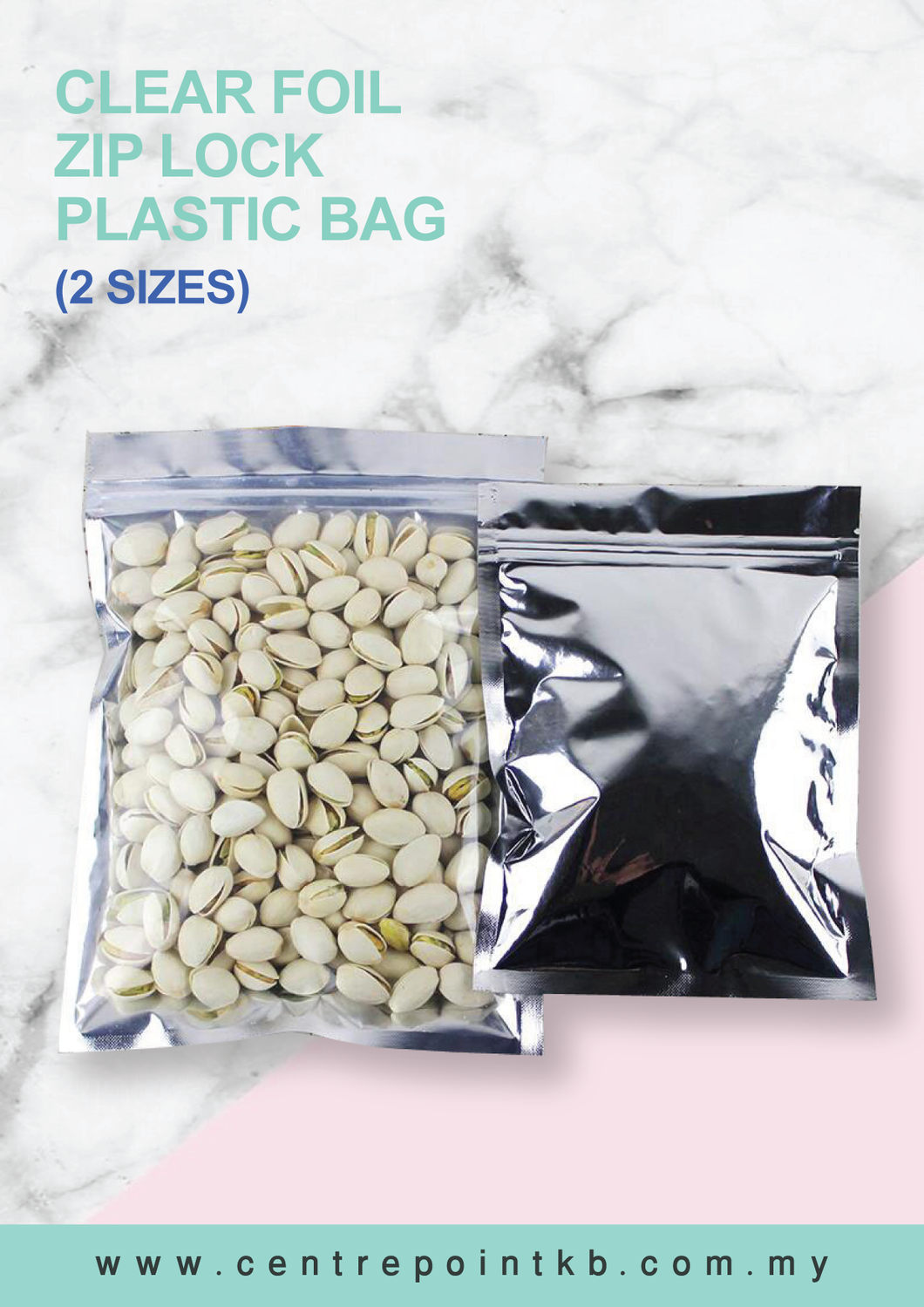 Clear Foil Zip Lock Plastic Bag (2 Sizes)