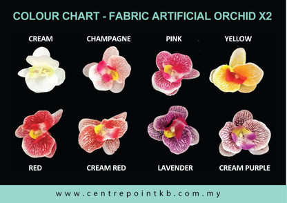 Fabric Artificial Orchid x2 (Pieces)