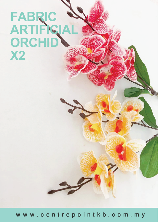 Fabric Artificial Orchid x2 (Pieces)