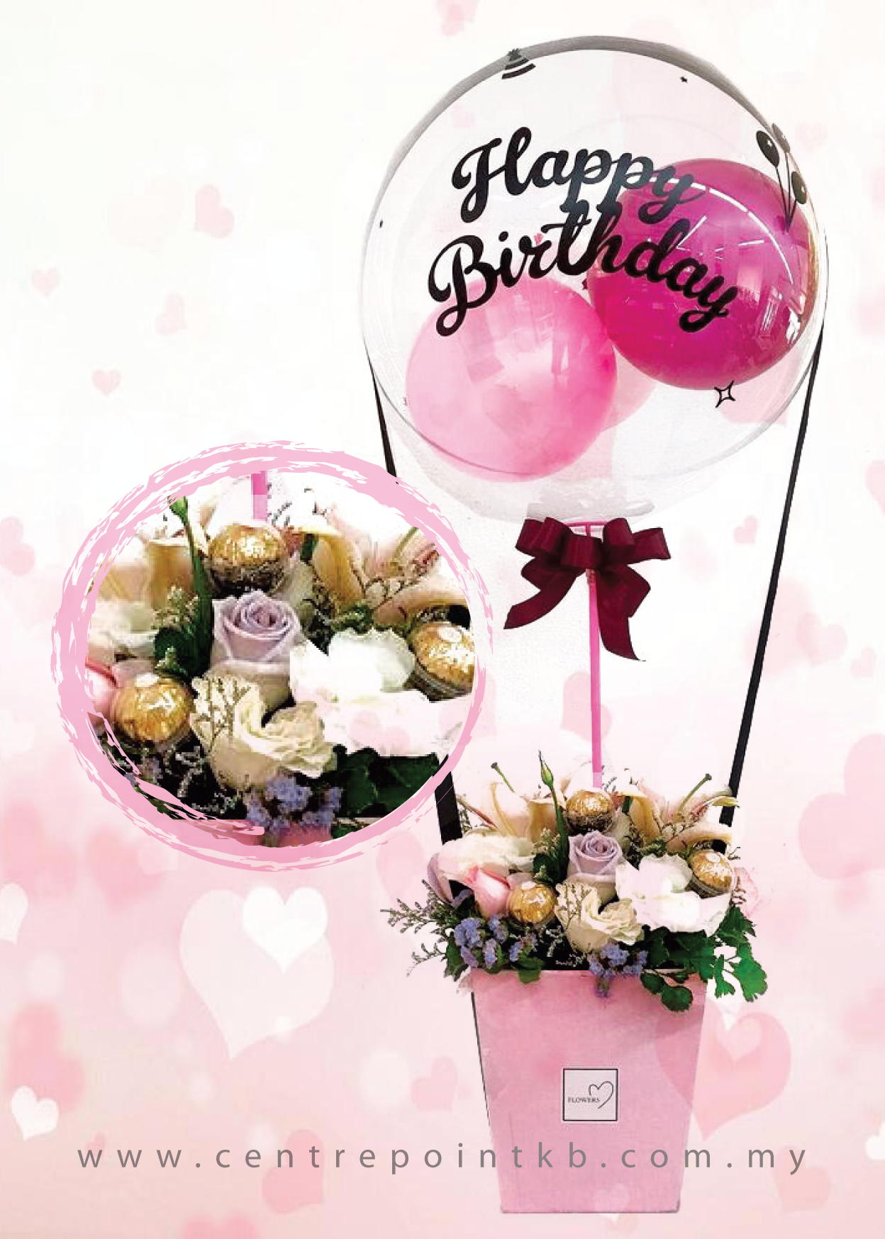 Ferrero Rocher & Floral with Hot Air Balloon (RM 175.00)