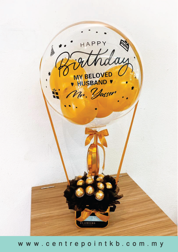12 pcs of Ferrero Rochers In Premium Basket With Hot Balloon 2 (RM 150.00)