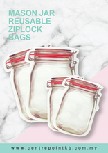 Mason Jar Reusable Ziplock Bags