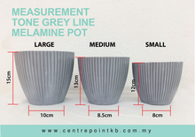 Tone Grey Line Melamine Pot (Pieces)