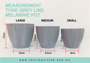Tone Grey Line Melamine Pot (Pieces)