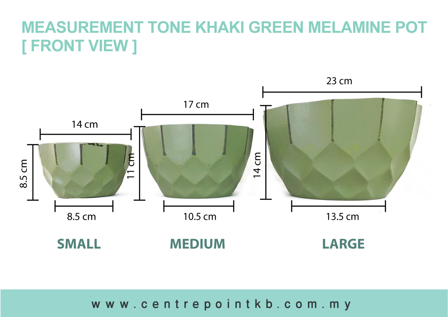 Tone Khaki Green Melamine Pot (Pieces)