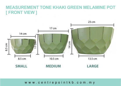 Tone Khaki Green Melamine Pot (Pieces)