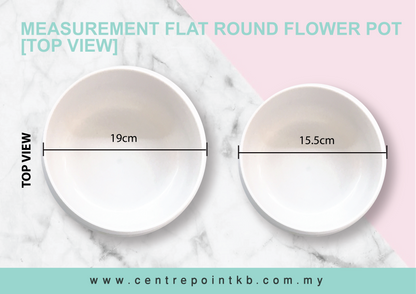 Flat Round Flower Pot (Pieces)