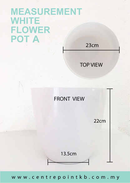 White Flower Pot A (Pieces)