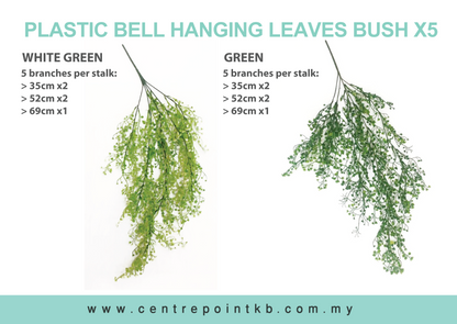 Plastic Bell Hanging Leaves Bush X5 (Pieces/Dozen)