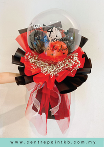 Red Black Bobo Balloon Bouquet (RM 150.00)