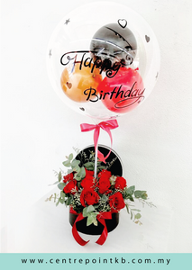 Flower Gift Box With Hot Balloon (RM 158.00)