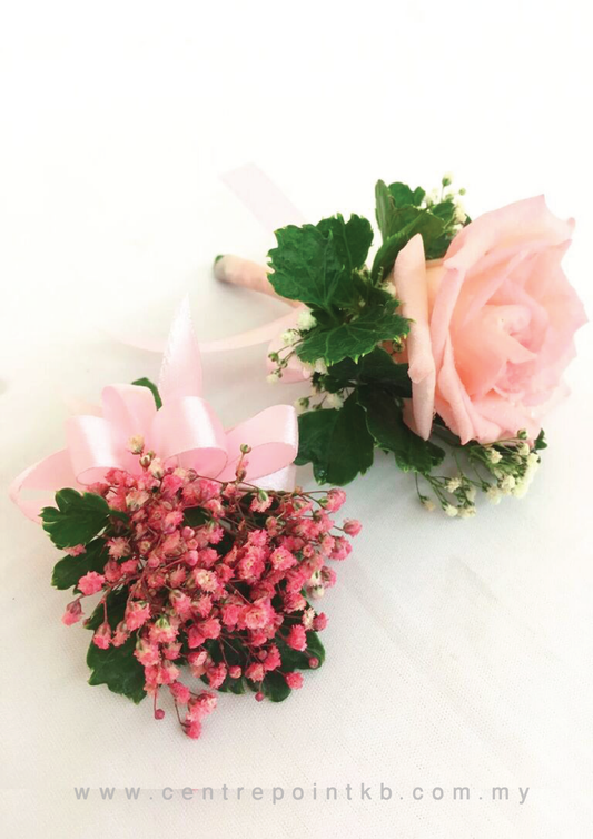 Lovely Baby Breath Rosey Corsage (RM 8.50 each)