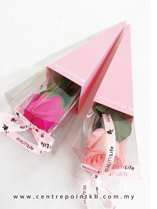 [PINK] Soap Flower / Selected Artificial Rose / Fresh Rose with A Premium Pyramid Gift Box (RM 15.00)